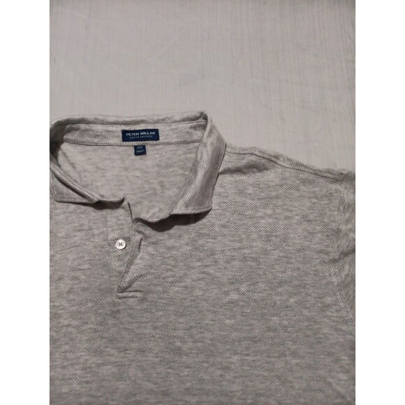 Peter Millar Crown Crafted Mens Grey Cotton Modal S/S Golf Polo Shirt Size 2XL - Picture 1 of 5